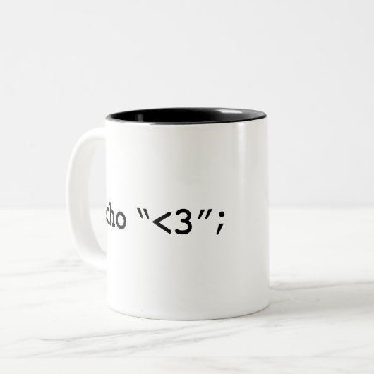Echo-Liebe PHP-HTML-Netz-Designer-Entwickler Zweifarbige Tasse (Vorderseite Links)
