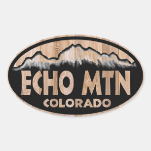 Echo Mountain Colorado Holzschild ovale Aufkleber