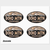 Echo Mountain Colorado Holzschild ovale Aufkleber (Blatt)