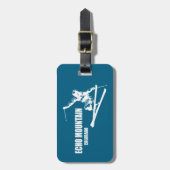 Echo Mountain Colorado Skier Gepäckanhänger (Vorderseite vertikal)