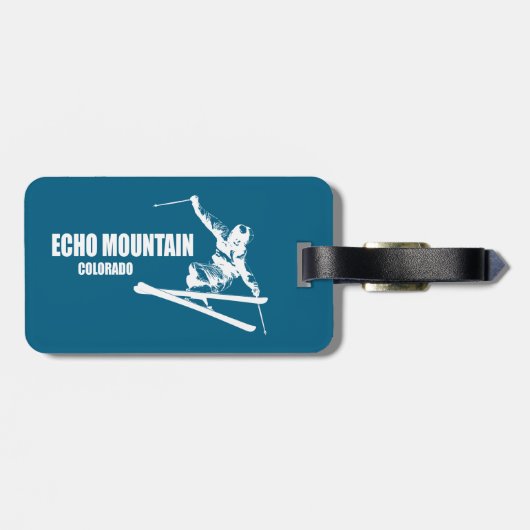 Echo Mountain Colorado Skier Gepäckanhänger (Rückseite horizontal)