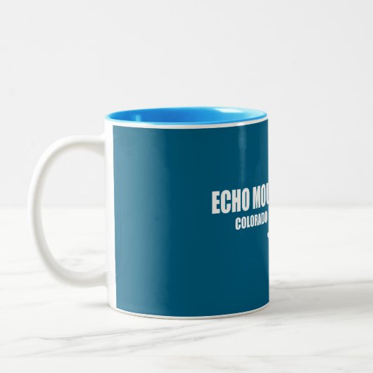 Echo Mountain Colorado Skier Zweifarbige Tasse (Links)
