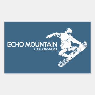 Echo Mountain Colorado Snowboarder Rechteckiger Aufkleber
