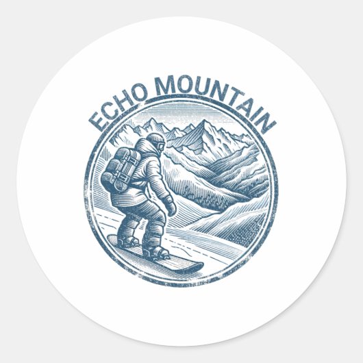 Echo Mountain Colorado Snowboarder Runder Aufkleber (Vorderseite)