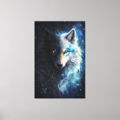 Echo of Duality – Cosmic Twin Wolf | Dark & Light Leinwanddruck (Vorderseite)