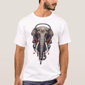 Echo of Giants – Abstract Elephant in Sound T-Shirt (Vorderseite)