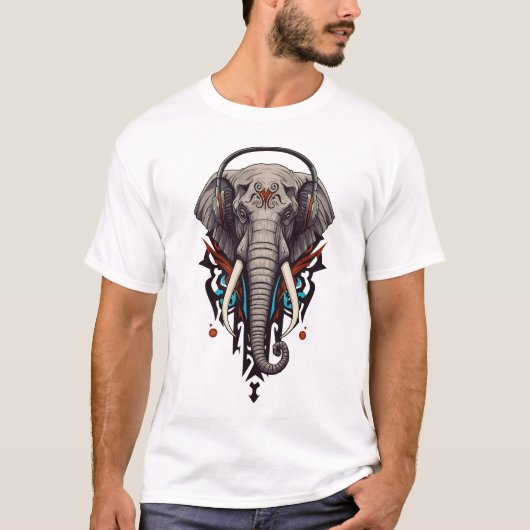 Echo of Giants – Abstract Elephant in Sound T-Shirt (Vorderseite)