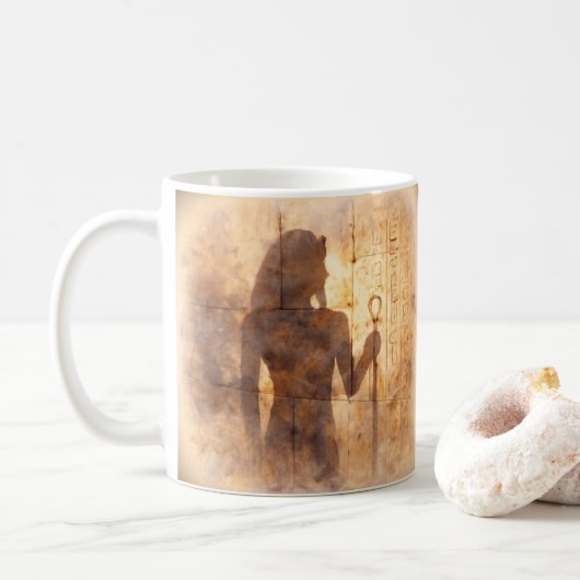 Echo of the Pharaoh Artistic Egyptian Watercolor Kaffeetasse (Mit Donut)