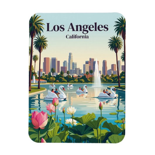 Echo Park Lake California Magnet (Vertikal)
