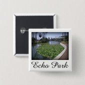 Echo Park Lake in Los Angeles, Kalifornien Button (Vorne & Hinten)