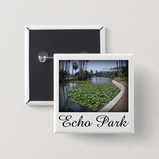 Echo Park Lake in Los Angeles, Kalifornien Button (Vorne & Hinten)