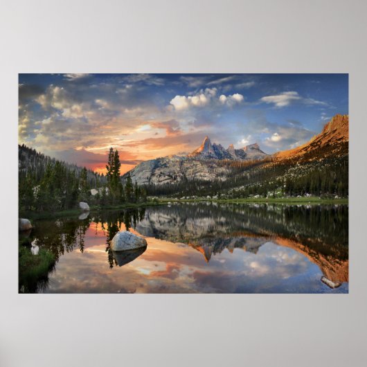 Echo Peaks Sunset from Echo Lake - Yosemite Poster (Vorne)