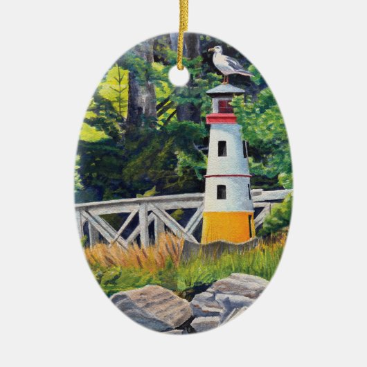 Echo Point Leuchtturm Keramik Ornament (Vorne)