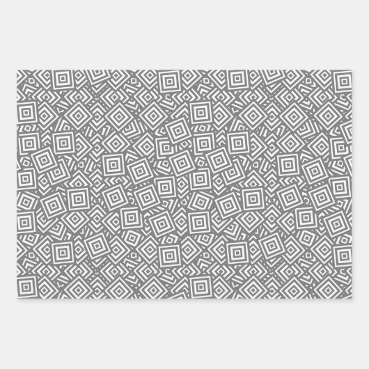 Echo Squares graue Papierblätter Geschenkpapier Set (Vorderseite 3)