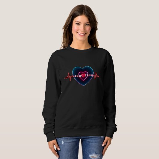 Echo Tech | Heartbeat | Heart with EKG Sweatshirt (Vorne ganz)