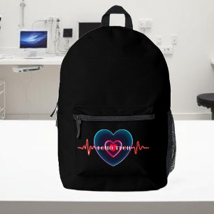 Echo Tech   Herzschlag   EKG Bedruckter Rucksack