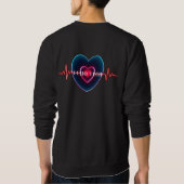 Echo Tech | Herzschlag | Herz mit EKG Sweatshirt (Rückseite)