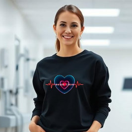 Echo Tech | Herzschlag | Herz mit EKG Sweatshirt