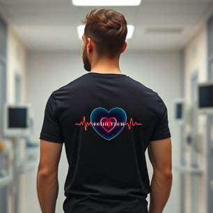 Echo Tech Herzschlag Herz mit EKG T-Shirt