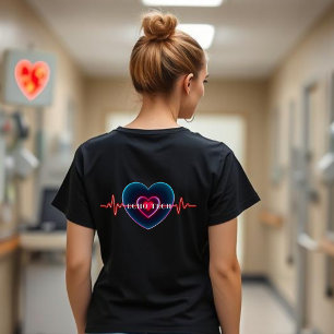 Echo Tech Herzschlag Herz mit EKG T-Shirt