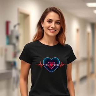 Echo Tech Herzschlag Herz mit EKG T-Shirt