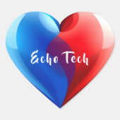 Echo Tech- Herzsonograf/in Herz-Aufkleber (Vorderseite)