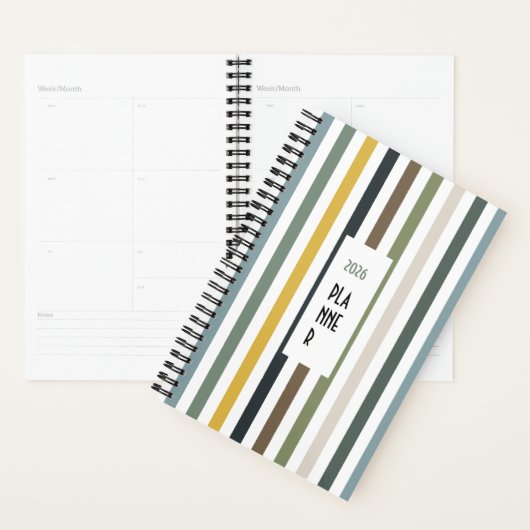 Echo Trails 2026 Planner – Blue/Green Hues Stripes Planer (Anzeige)