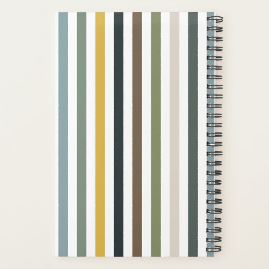 Echo Trails 2026 Planner – Blue/Green Hues Stripes Planer (Rückseite)