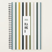 Echo Trails 2026 Planner – Blue/Green Hues Stripes Planer (Vorderseite)