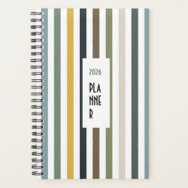 Echo Trails 2026 Planner – Blue/Green Hues Stripes Planer