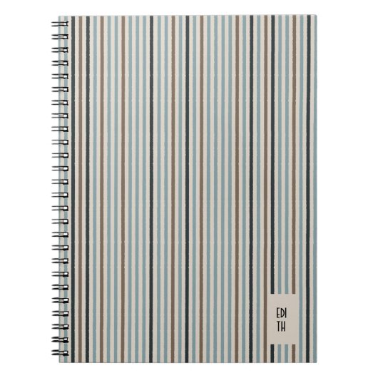 Echo Trails Blue/Natural Striping Journal Notizblock (Vorderseite)