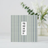 Echo Trails Custom Card - Green Matcha Stripes Einladung (Stehend Vorderseite)