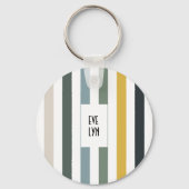 Echo Trails Custom Metal Keyring - Blau/Grün Hues Schlüsselanhänger (Rückseite)