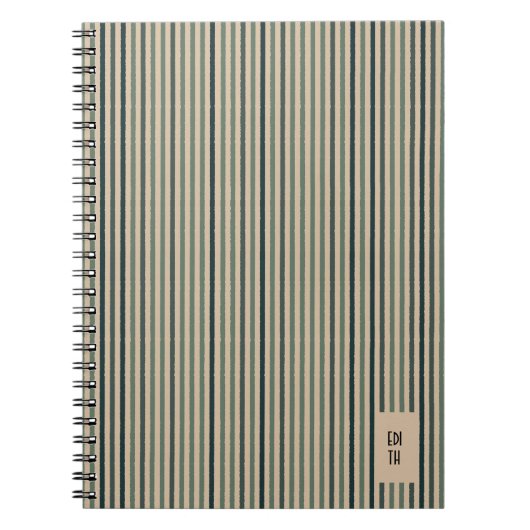 Echo Trails Matcha Green Striping Journal Notizblock (Vorderseite)