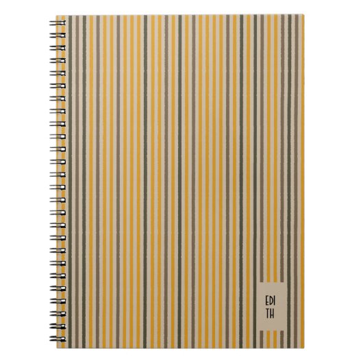 Echo Trails Mustard & Neutral Striping Journal Notizblock (Vorderseite)