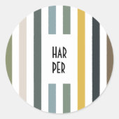 Echo Trails Round Stickers - Blaue/grüne Streifen (Vorderseite)