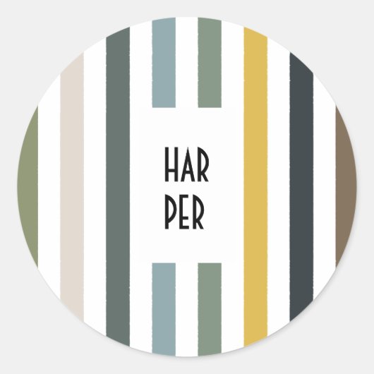 Echo Trails Round Stickers - Blaue/grüne Streifen (Vorderseite)