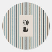 Echo Trails Round Stickers - Blaue Streifen (Vorderseite)