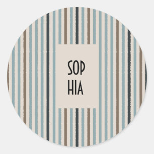 Echo Trails Round Stickers - Blaue Streifen