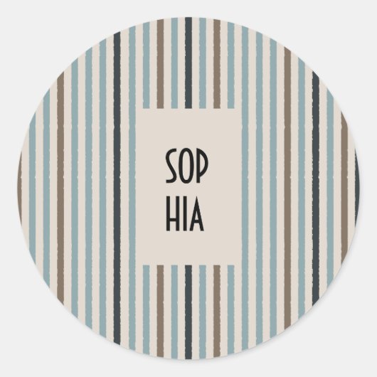 Echo Trails Round Stickers - Blaue Streifen (Vorderseite)