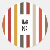 Echo Trails Round Stickers - Earthy Hues Stripes (Vorderseite)