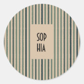 Echo Trails Round Stickers - Matcha Green Strips (Vorderseite)