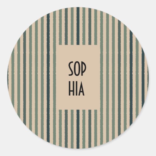 Echo Trails Round Stickers - Matcha Green Strips (Vorderseite)