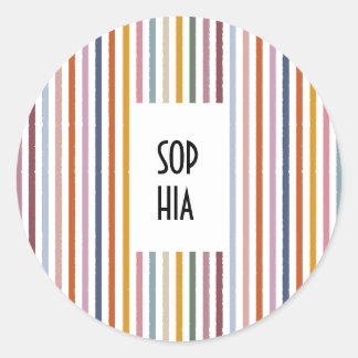 Echo Trails Round Stickers - Multicolor Stripes