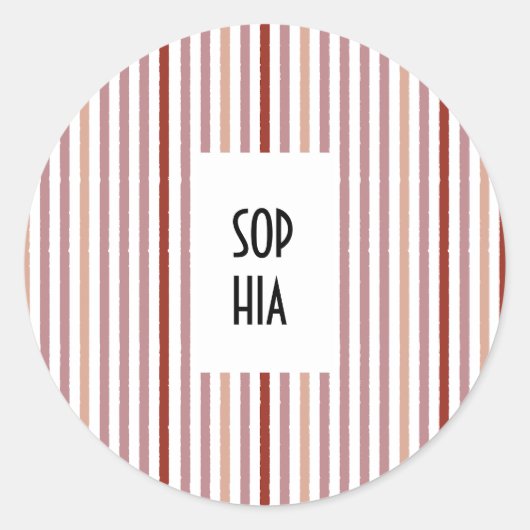 Echo Trails Round Stickers - Rosa Streifen (Vorderseite)
