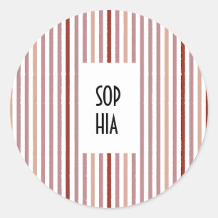 Echo Trails Round Stickers - Rosa Streifen