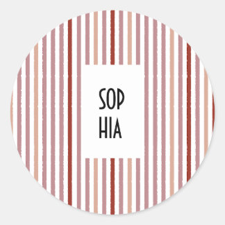 Echo Trails Round Stickers - Rosa Streifen