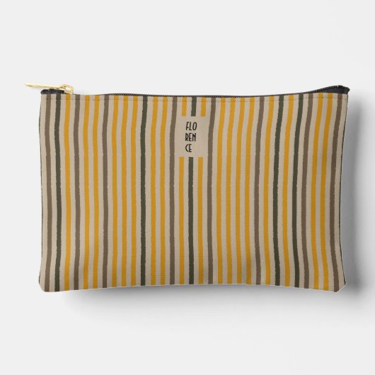 Echo Trails Stripes Accessory Pouch - Senf Zubehörtasche (Vorderseite)