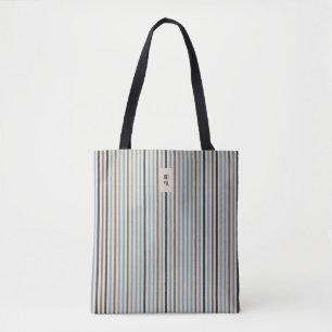 Echo Trails Tote Bag - Blaue/neutrale Streifen Tasche