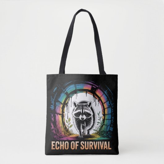 ECHO ÜBERLEBEN Raccoon Urban Graffiti Tasche (Vorderseite)